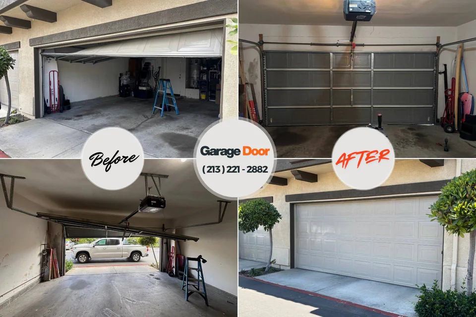Before and after: garage door repair Chesterfield, SC